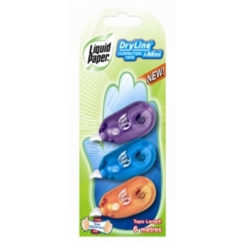 Correction Tape Liquid Paper Dryline I-Mini Pk3