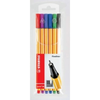 Pen Stabilo Fibre Tip Point 88 0.4 Pk6