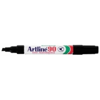 Marker Artline 90 Permanent 5Mm Chisel Nib Black Bx12