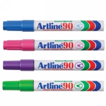 Sp- Marker Artline 90 Permanent 5Mm Chisel Nib Brights 4 Asst Bx12