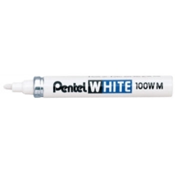Marker Pentel 100W-M Bullet White Bx12