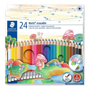 Sp- Pencil Coloured Staedtler Noris Club Erasable Pk24