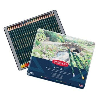 Pencil Coloured Derwent Artists Tin 24