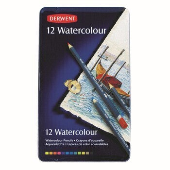 Pencil Coloured Derwent Watercolour Tin 12