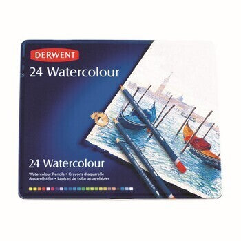 Pencil Coloured Derwent Watercolour Tin 24