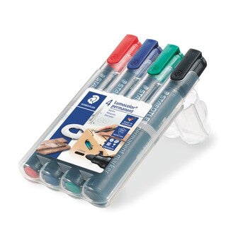 Marker Staedtler 352 Lumocolor Permanent Bullet Asst Wlt4