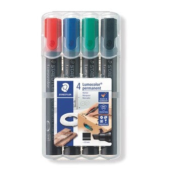 Sp- Marker Staedtler Lumocolor 350 Perm Chisel Wlt-4 Asst