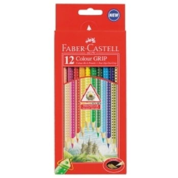 Pencil Coloured Faber Dot Grip Triang Pk12