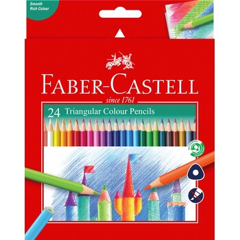 Pencil Coloured Faber-Castell Tri Grip 24'S