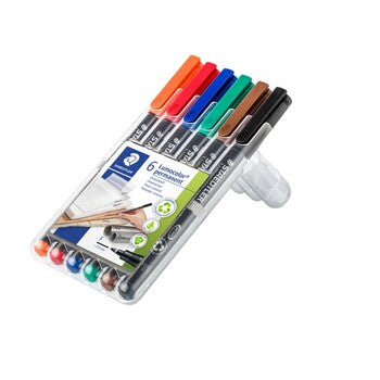Sp- Marker Pen Staedtler Lumocolor Permanent 318 0.6Mm F Asst Wlt6