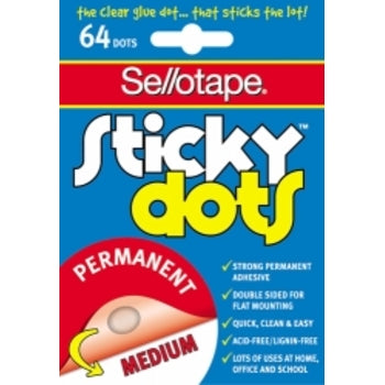 Sticky Dots Sello Permanent 64 Dots 4Sht