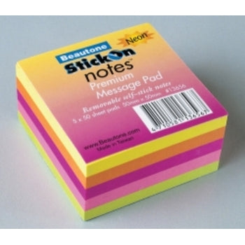 Stick On Notes Mini Cube B/Tone 50X50 Neon