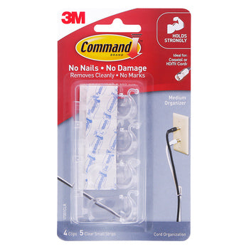 Sp- Cord Clips Command Pk4 Medium 17301Clr
