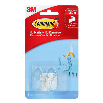 Clear Hooks Command Small Adhesive 17092Clr