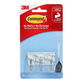 Utensil Hooks Command 17067Clr Clear Pk3
