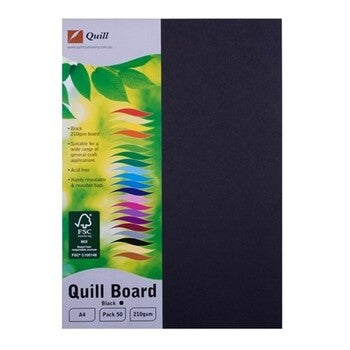 Board Quill Xl A4 Black 210Gsm (50Sht)