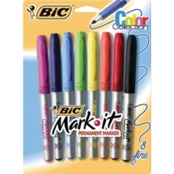 Sp- Marker Bic Mark-It Perm Fine Colour Collection Pk8