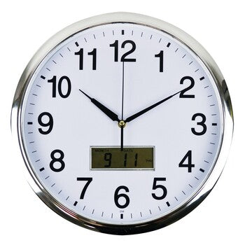 Clock Italplast 36Cm Wall With Lcd