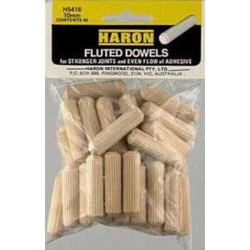 Dowels Fluted 10mmx38mm Pack 40