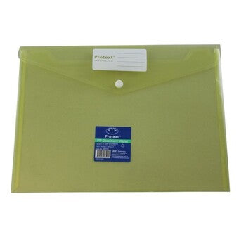 Document Wallet Protext A4 Pp Button Closure Yellow