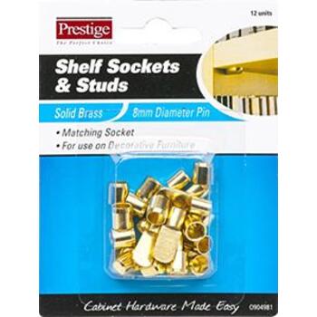 Socket Shelf Supp Brass Card Of 12