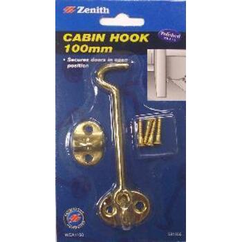 Hook Cabin P/brass 100mm