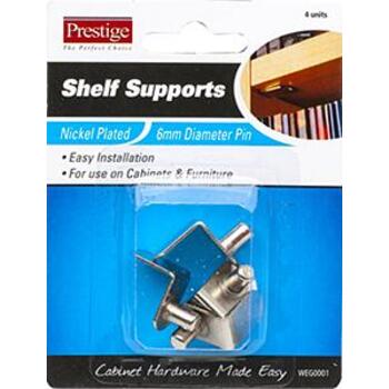 Shelf Support Steel Nickel Plated Card Of 4