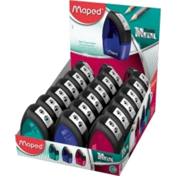Sharpener Maped Tonic Metal Double W/Canister Disp
