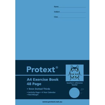 Exercise Book Protext A4 Pp 48Pg 9Mm Dotted Thirds Beetle