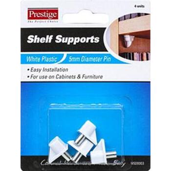 Support Shelf Plast White Card Of 4