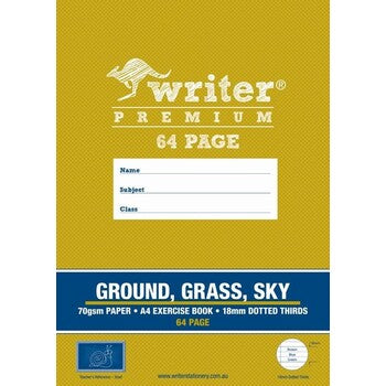 Exercise Book Wonder Writer A4 64Pg 18Mm Dotted Ground Grass Sky