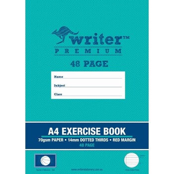 Exercise Book Writer Premium A4 14Mm Dotted Thirds + Margin Ball 48Pg