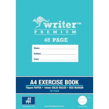 Exercise Book Writer Premium A4 14Mm Ruled + Margin 48Pg