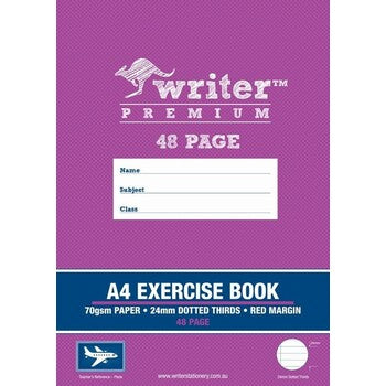 Exercise Book Writer Premium A4 48Pg 24Mm Dotted Thirds + Margin Plane