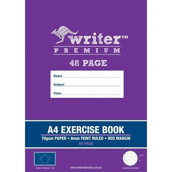 Exercise Book Writer Premium A4 8Mm Ruled + Margin Star 48Pg