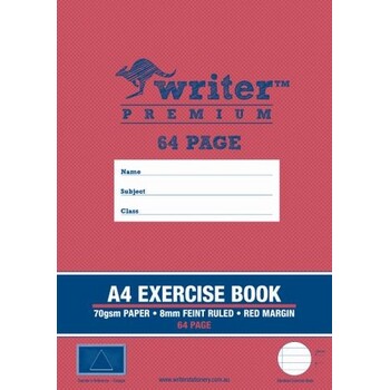 Exercise Book Writer Premium A4 8Mm Ruled + Margin Triangle 64Pg