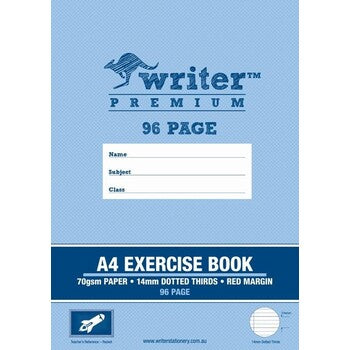 Exercise Book Writer Premium A4 96Pg 14Mm Dotted Thirds + Margin Rocket