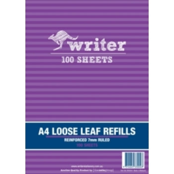 Sp - Loose Leaf Reinforced Refills Writer A4 7Mm Ruled Pk100