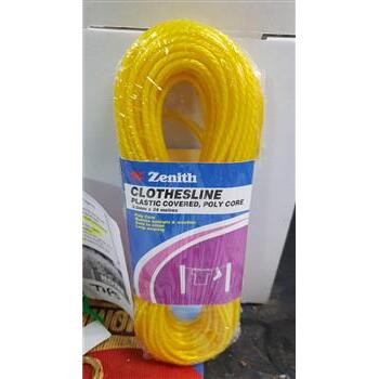 Clothesline Plastic Covered Poly Core 3.5mmx24M Yellow