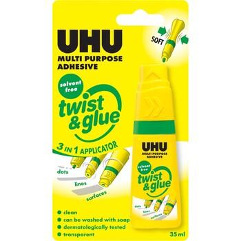 Glue Uhu Twist & Glue Solvent Free 35Ml Crd