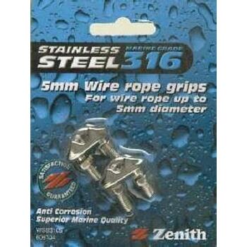 Grip Wire Rope Stainless Steel 5mm Card Of 2