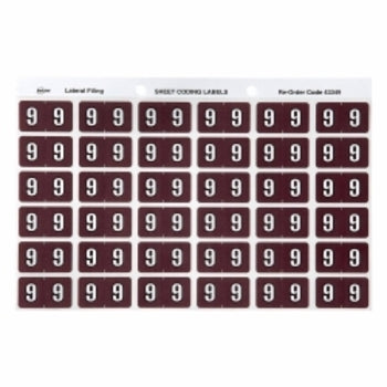 Sp- Labels Colour Coding Avery 25X38Mm 9 Side Tab Brown Pk180