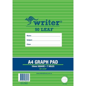 Graph Pad Writer A4 10Mm 50 Leaf 7 Hole