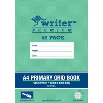 Grid Book Writer Premium A4 48Pg Primary Paint Brush