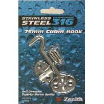 Hook Cabin S/steel 75mm Cd1