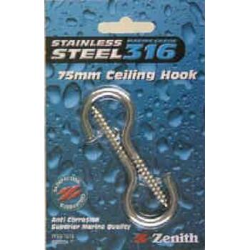 Hook Ceiling S/steel 75mm Cd2