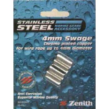 Swage Nickel Finish Copper Stainless Steel 4mm Card Of 2