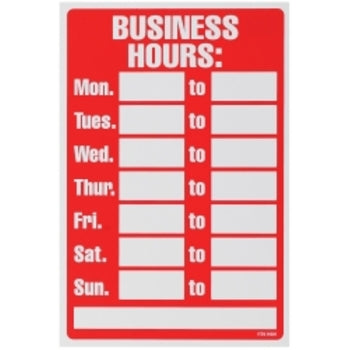 Sign Headline 203X305Mm Business Hours