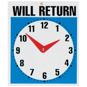 Sign Headline 190X305Mm Will Return Clock