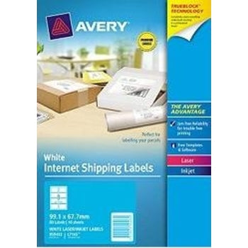 Sp- Label Avery Trueblock Internet Shipping L71671 Up 199.6X289.1 Pk10 Whit